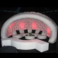 5x4x3.5meters cost-effective half inflatable dome tent with led light bar and catering Kiosk for party wedding