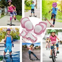 Conjunto de engranajes protectores de patinaje de 6pcs Pastillas de rodilla de codo Monopatín de bicicletas para niños