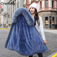 Orwindny Kış Coat Kadınlar Kalınlaşma Sıcak Yün Astar Parkas Kar Giyim Ince Moda Kadın Ceket Artı Boyutu 3XL Yastıklı Giysileri 201210