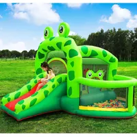 Inflatable Bouncers Costco Jumping Garden Supplie Children Castle Frog Jumper For Kids Park Moonwalk Bounce House Bouncer with Air Blower
