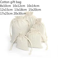 Envoltura de regalo 10pcs/lote 8 tamaños bolsas de algodón de lino cosméticos regalos bolsas de paquete de joyas