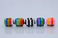Ecig Vape 810 Rainbow Mushroom Epoxy Resin Drip Tips TFV8 TFV12 Färgglada Dripper Tip Connecter Candy Acrylic Package