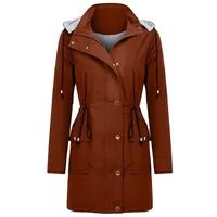 Moda damska kurtka płaszcz zima długie płaszcz kurtka wielokolorowa stała kurtka przeciwdeszczowa na zewnątrz plus-size wodoodporna kaptura wiatrówka 201201