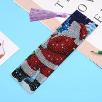 Bookmark 1pcs Diy Special Shaped Leather Diamond Embroidery Craft Tassel Book Marks For Books Christmas Gifts Q3c3