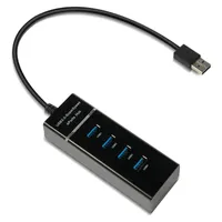 USB 3.0 SuperSpeed 4 Ports Hub with LED Light Ultra Slim Splitter Adapter USB Cable for PC Computer Notebook USB Flash Drives