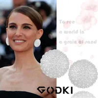 Godki Mode Corée Déclaration Boucles d'oreilles 2020 pour Femmes Mariage Dubaï Boucle d'oreille Bohême Bohême Hot Moderne Joailler1