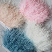 1 Meter Ostrich Feathers Trim 8-10 CM Plumes Ribbon Selvage For DIY Wedding Dress Decoration Crafts Accessories Wholesale
