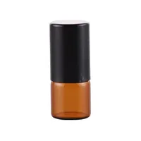 Empty Mini 2ml Amber Roll on Glass Bottles Essential Oil Liquid Perfume Bottle With Metal Roller Ball