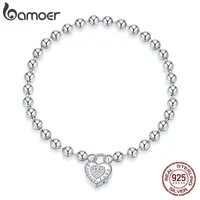 [buy bracelet get charm] Silver Bead Chain Bracelet 925 Sterling Simple Love Women Fashion Basic Bracelets SCB203 220121