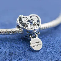 100% Sólida 925 Sterling Silver Collection Coleção Openwork Seahorses Coração Charm Bead Fits Europeu Jóias Charm Bracelets
