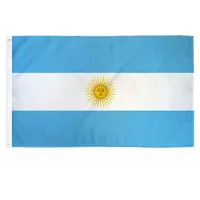 Argentina Bandeiras País Bandeiras Nacionais 3'X5'FT 100D Poliéster Frete Grátis Alta qualidade com dois ilhós de latão