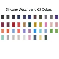 63 cores Silicone Watchband Loop Sport Sport Bands Substituição Substituição Iwatch Acessórios para Apple Watch Series 6 5 4 3 2