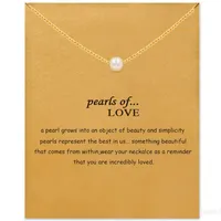 Choker Halsketten mit Karte Gold Silber Pearl Anhänger Halskette Für Mode Frauen Schmuck Perlen der Liebe