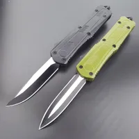 MT535 940 Osborne Folding Knife 440 Satin Plain Blade Purple Anodized Spacer titanium Green Aluminum Handles With glass knocker