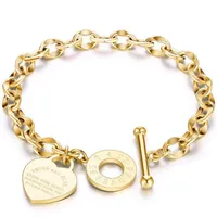 Wholesale bijoux femmes rose amour bracelet bracelet bracelets en acier inoxydable bracelets coeur d'amour pour cadeau d'anniversaire