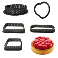 Mousse Circle Cutter Decorating Tool French Dessert DIY Cake Mold Perforated Ring Non Stick Bakeware Tart 20220221 Q2