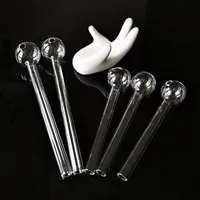 Clear Glass Smoking Pipes Thick Pyrex Oil Burner Bubbler Tobacco Hand Pipes Straight Tube Rigs Mini Smoking Accessories