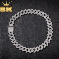The Bling King 20mm PRONG CUBAN CUBANA LINK CADINA CÓMODIA Collar de moda Hiphop Jewelry 3 Row S Iced Out Collares para hombres 220217