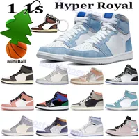 High Top 1s 1 Basketball Shoes Hyper Royal Wolf Grey Sail Mid Milan Think 16 Metallic Silver Turbo Green Men Women Designer Sneakers p