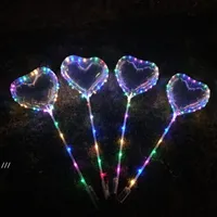 NewParty decoração em forma de coração LED tamanho grande bobo balão com 13,8 polegada barra de reboque dia dos namorados luzes luzes balões coloridos rre