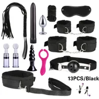 Kadın için seks oyuncakları Yetişkin Oyunları El S Brode Ağız Gag Halat Metal Butt Fiş BDSM Esaret Seti Boncuk Anal Plug Vibratör Y190713