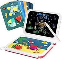 Placa de escrita LCD 2-em-1 infantil, placa de escrita LCD para aprendizagem pré-escolar, brinquedos infantis, tábua de graffiti eletrônica