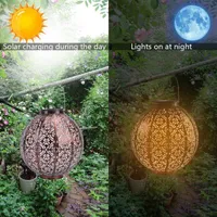 Güneş Işık Kontrolü Otomatik Indüksiyon Bahçe Dekorasyon Lambası Açık Su Geçirmez Bahçe Retro Demir Lamba Sıcak Beyaz Güneş Paneli Açık