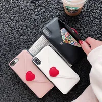 Love Heart Envelope Design Phone Cases Weather Wallet Card Cover for iPhone 13 12 Pro 11 8 XS X XR Max