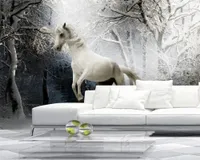 3D Животные Обои Обои 3D Спальня Обои Романтическая Снежная Лошадь Скачать лошадь Интерьер Декоративные 3D Росписи