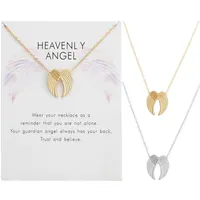 Bijoux de mode Heavenly Double Ange Wings Pendentif Collier avec carte DHL Free