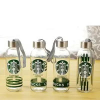 2021 1pc Starbucks Vattenflaska Försäljning 300ml Portable Läcktskyddssportglas med repkopp