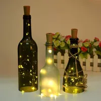 2m LED mini garrafa rolha lâmpada de lâmpada barra decoração corda luz clara clara branco terra amarelo material de alta qualidade wholesa strings