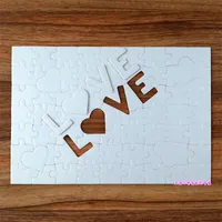 Süblimasyon Boş Parti Favor Jigsaw Puzzle A4 Aşk Inci Işık Beyaz Baskı Karton Kalp Şeklinde Çocuk Yetişkin Yardımı Zeka 2 4xj M2