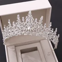 Kmvexo barokke vintage luxe koningin koningin koning kristal bruiloft kroon bruids tiara kronen diadeem bruid party avond haar sieraden 220216