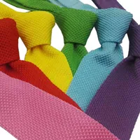 Huishi Slim Mode Plain gestrickte Krawatten für Männer Schwarz Gestrickte Krawatten Rotes Krawatte Blau Strick Solid Krawatte G220312