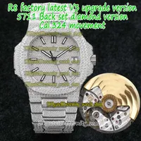 Evernity R8F V3 Обновление - версия OUT CLED OUT OUT Diamond Inlay Case Break 5711 Diamonds-Dial Cal.324 S C Automation 5719 Mens Watch 5713 Sport