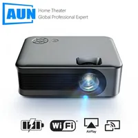 AUN Mini Projektör Akıllı TV WiFi Taşınabilir Ev Sineması Sinema Pil Sync Telefon Beamer LED Projektörler 4 K filmler için A30C Pro 220309