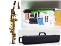 Ny topp Yanagisawa S-9030 Sopran Saxofon Mässing Silverpläterad Guldknapp B Flat Sax med munstycke Fodral Gratis frakt