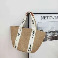 2021 Summer New Rattan Hand Woven Bag Single Shoulder Oblique Span Tot Cabbage Basket Bucket Bag Girl Nerp MD