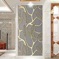 Pegatinas de panel de pared en 3D pegatinas para la puerta de la hoja creativa del mural decoración de textura para la oficina del dormitorio