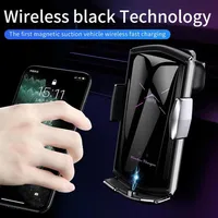 E6 Car Wireless Charger With 3 IN 1 Magnetic Suction Head Smart Sensor Car Phone Holder Air Vent Mount Car Bracket Phone Standa23228G