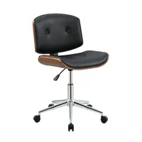 ACME Camila Office Chair in Black PU & Walnut 92418 Commercial Furniture