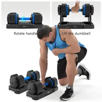 Dumbbell ajustável 55lb x2 conjunto de 2 com alça anti-deslizamento com halteres de fitness exercício de bandeja adequados para treino de corpo inteiro A40