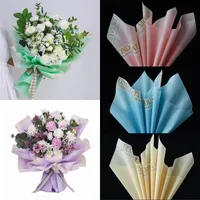 20 stks / partij bloem boeket wrap papier Koreaanse stijl kleur waterdicht alfabet velg bloem inpakpapier 58 * 58cm