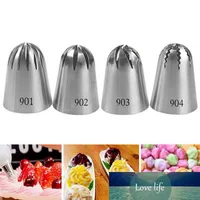 Russian Tips Pastry Large Size 4 Pcs Cream Steel Stainless Nozzle Icing Piping Set Decorating Cupcake Cakes Baking Tools
