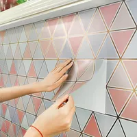 Kitchen Oil-Proof Sticker Cabinet Stove Fire-Proof High-Temperature Waterproof Window Sill Wall Tile Sticker Geometric Decoration Creative Wallpaper XG253