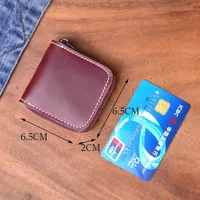 2022 HBP AETOO Genuine Leather Retro Small Unisex Wallet Men Coin Purse Man Money Pocket Mini Vintage Women Coins Bag Cow Leather wallet