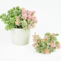 Dekoratif Çiçekler Çelenkler 6 adet / Buket Yapay Succulents Mini Sahte Etli Bitkiler Dekorasyon Ev Masaüstü Bahçe Düzenleme DIY Su