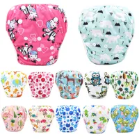 Free DHL INS 40 Designs Summer Cartoon Baby Swimming Diapers Washable Buckle Without Inserts Breathable Adjustable Diaper Cloth Nappies