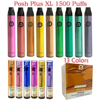 Posh Plus XL 1500 Puffs E Cigaretter Engångsvable Pen Peats Startpaket Uppdaterad 5 ml Förfyllda patroner Xtra Plus Ångor